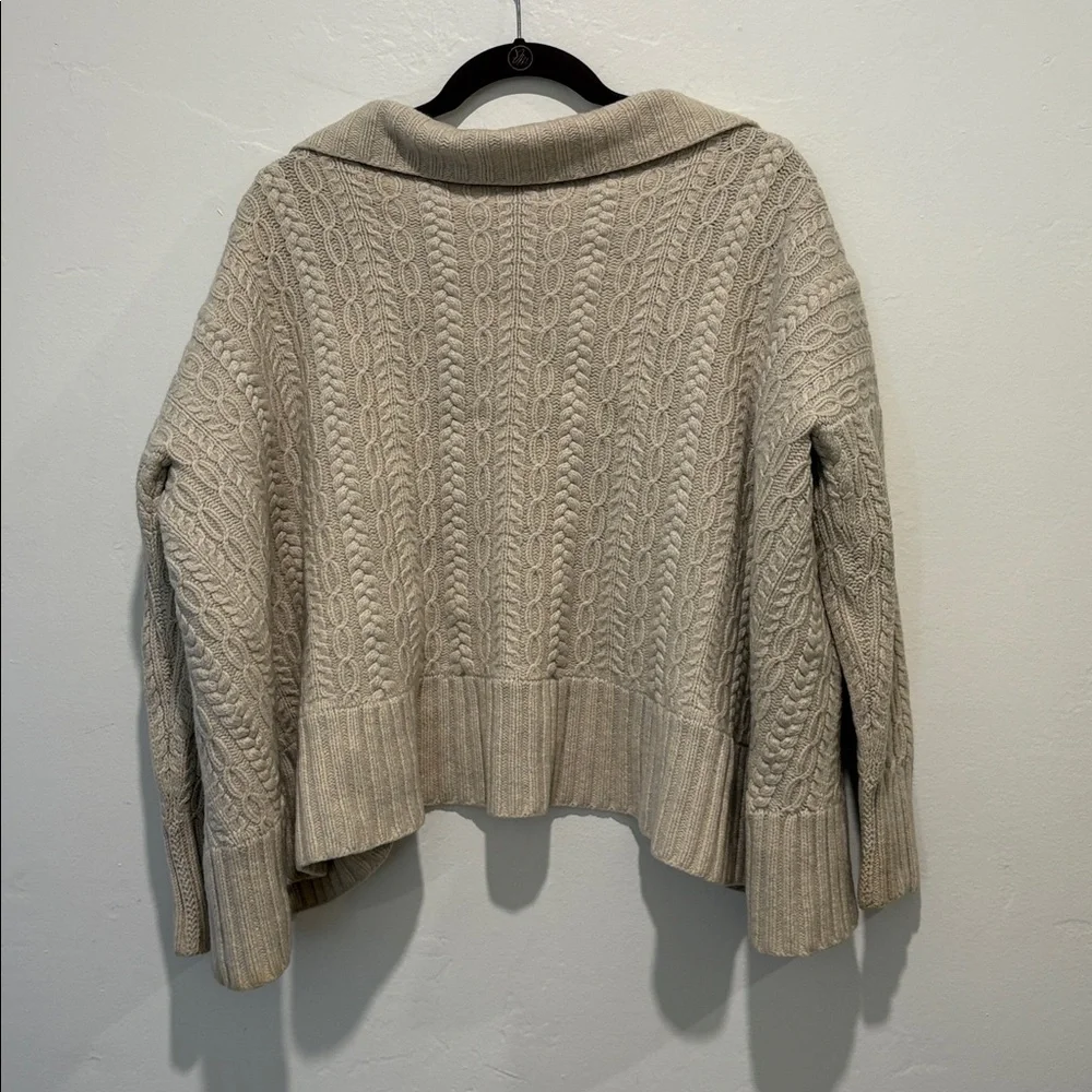TSE Cream Cable Knit Cardigan - Picture 4 of 12